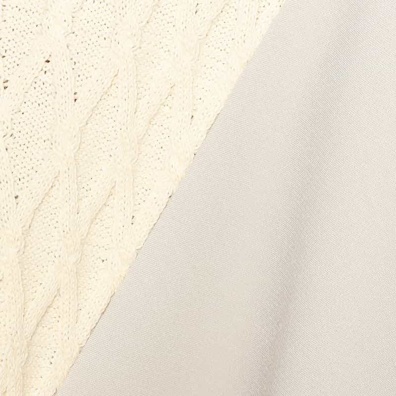 BARNEYS NEW YORK コンビネーションフレアニットカーディガン LT BEIGE