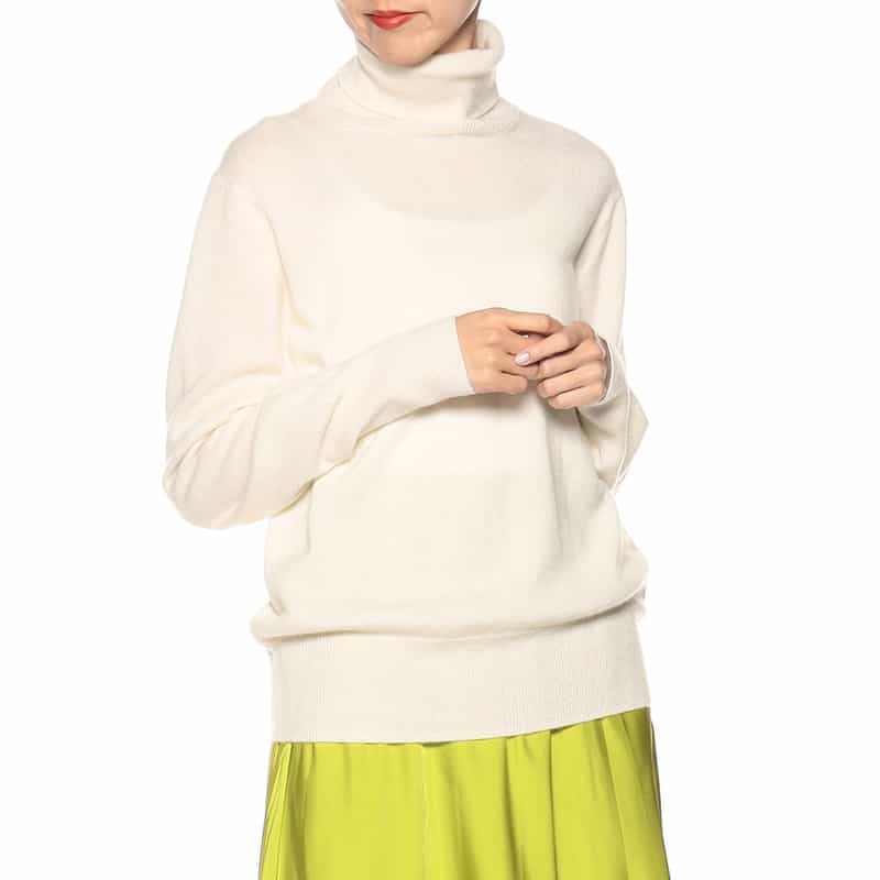 BARNEYS NEW YORK カシミヤタートルネックニットプルオーバー OFF WHITE