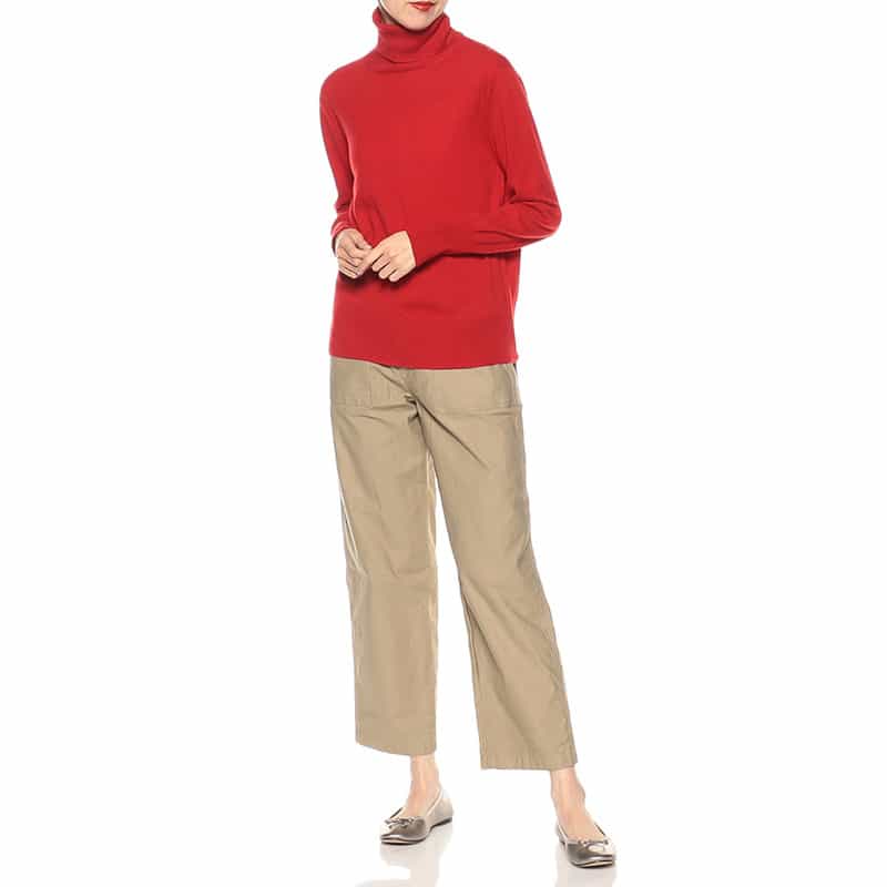 BARNEYS NEW YORK カシミヤタートルネックニットプルオーバー RED