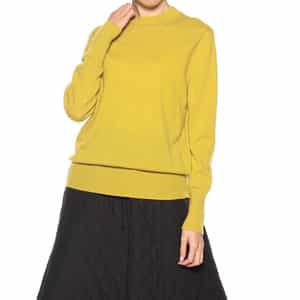 カシミヤクルーネックニットプルオーバー
