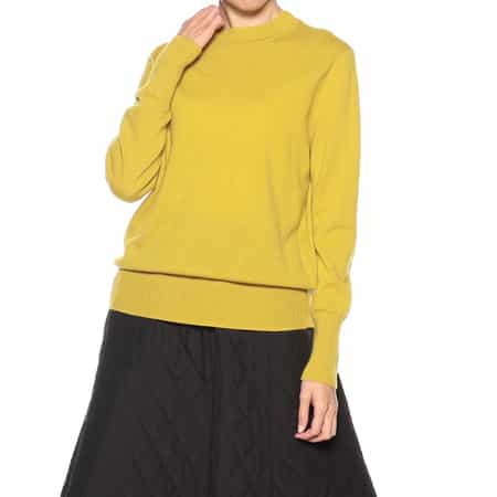 カシミヤクルーネックニットプルオーバー