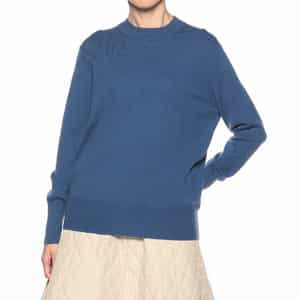 カシミヤクルーネックニットプルオーバー