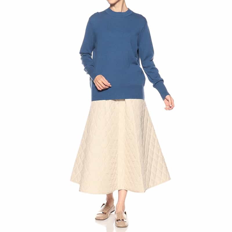 BARNEYS NEW YORK カシミヤクルーネックニットプルオーバー BLUE