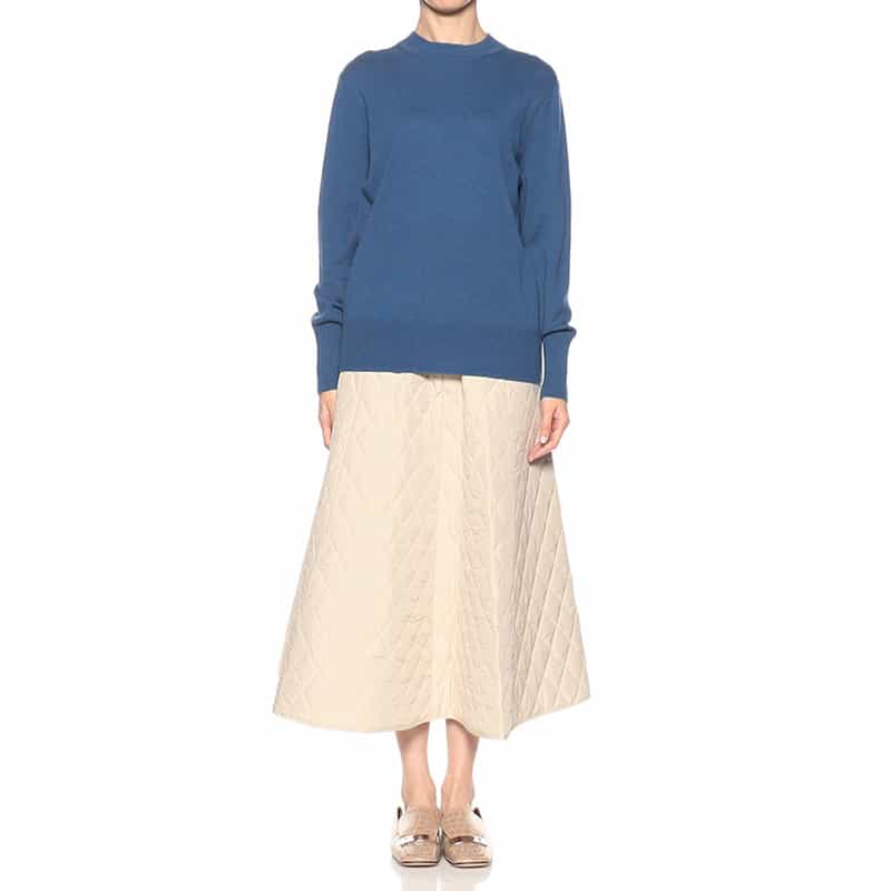 BARNEYS NEW YORK カシミヤクルーネックニットプルオーバー BLUE