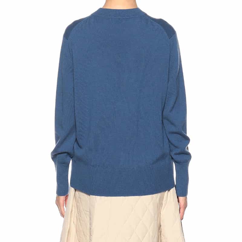 BARNEYS NEW YORK カシミヤクルーネックニットプルオーバー BLUE