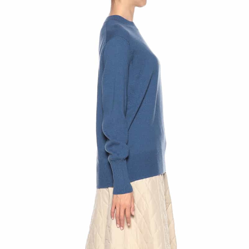 BARNEYS NEW YORK カシミヤクルーネックニットプルオーバー BLUE