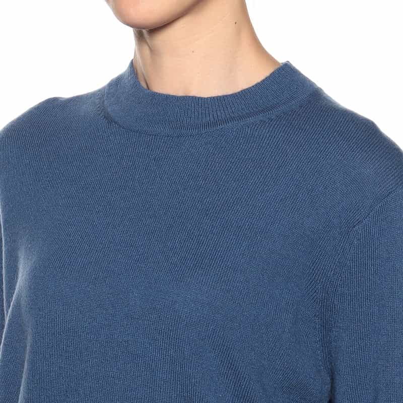 BARNEYS NEW YORK カシミヤクルーネックニットプルオーバー BLUE