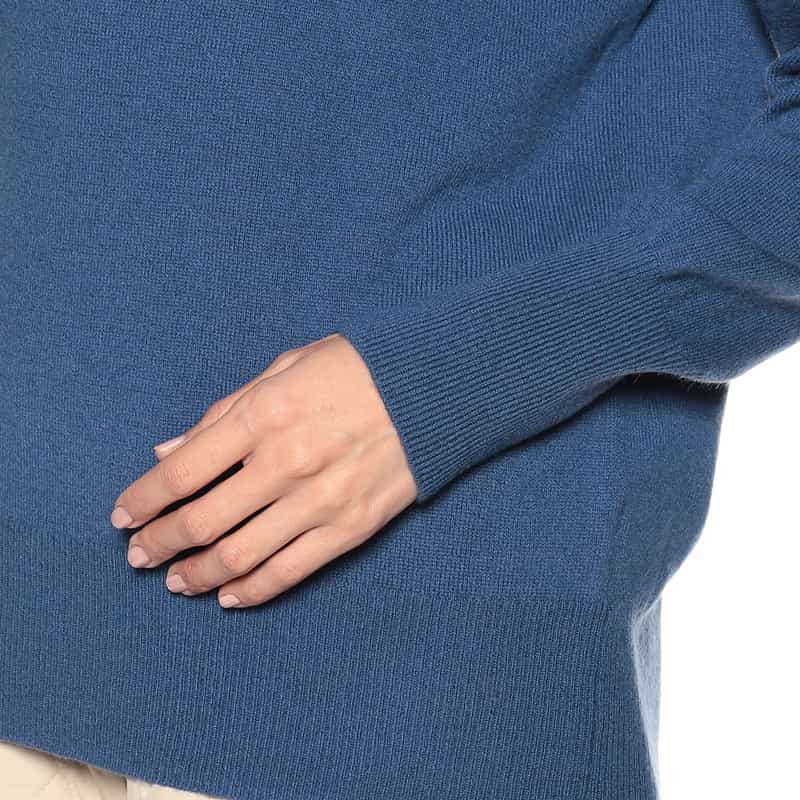 BARNEYS NEW YORK カシミヤクルーネックニットプルオーバー BLUE