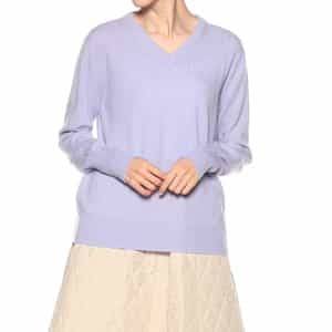 カシミヤVネックニットプルオーバー