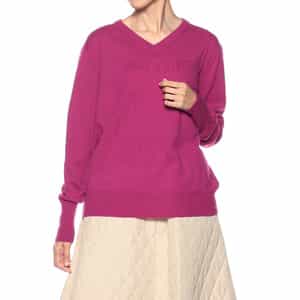 カシミヤVネックニットプルオーバー