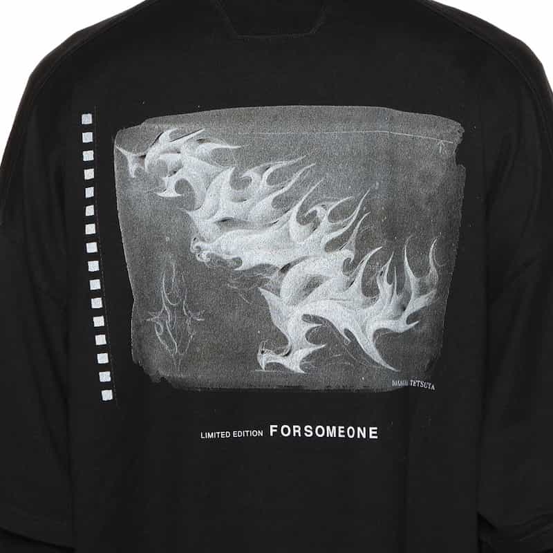 FORSOMEONE バーニーズ　ニューヨーク限定レイヤードデザインロングスリーブTシャツ BLACK