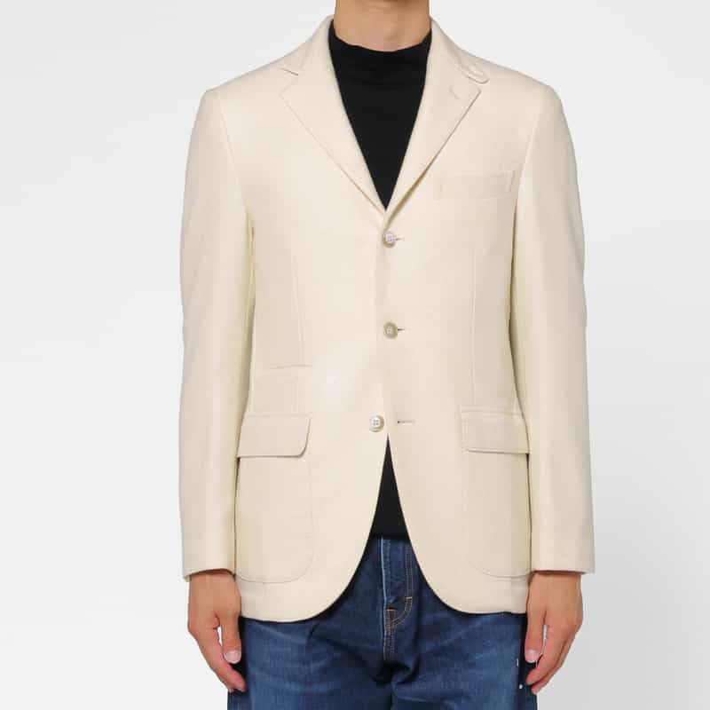 BARNEYS NEW YORK カシミヤ100％テーラードジャケット WHITE