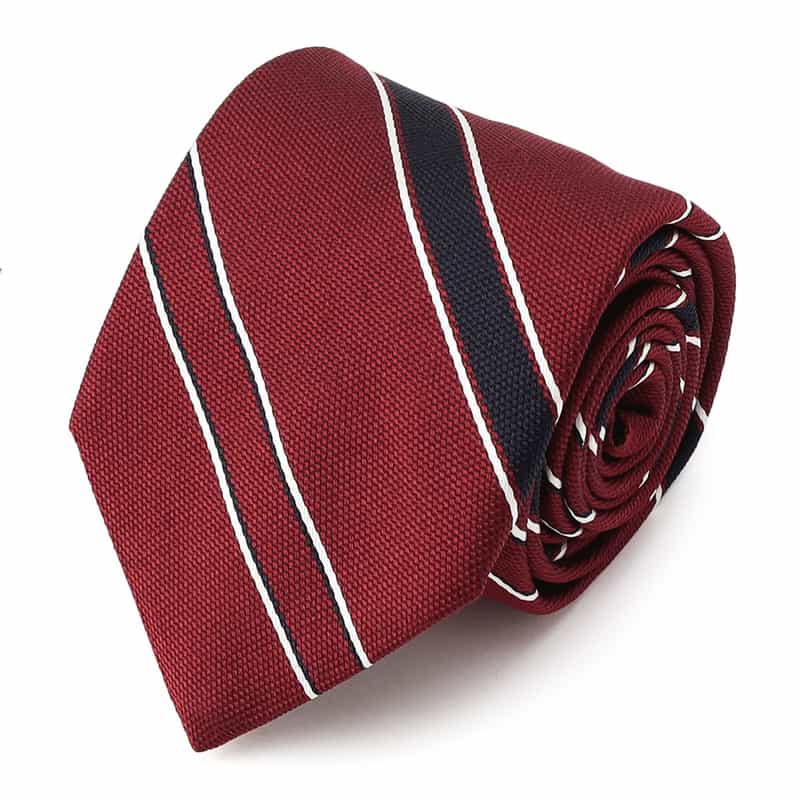 BREUER ストライプ柄タイ RED