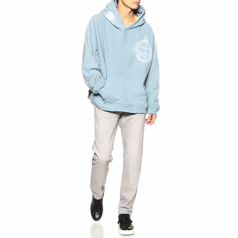 BABY BRUSH バーニーズ　ニューヨーク限定グラフィックスエットフーディ BLUE