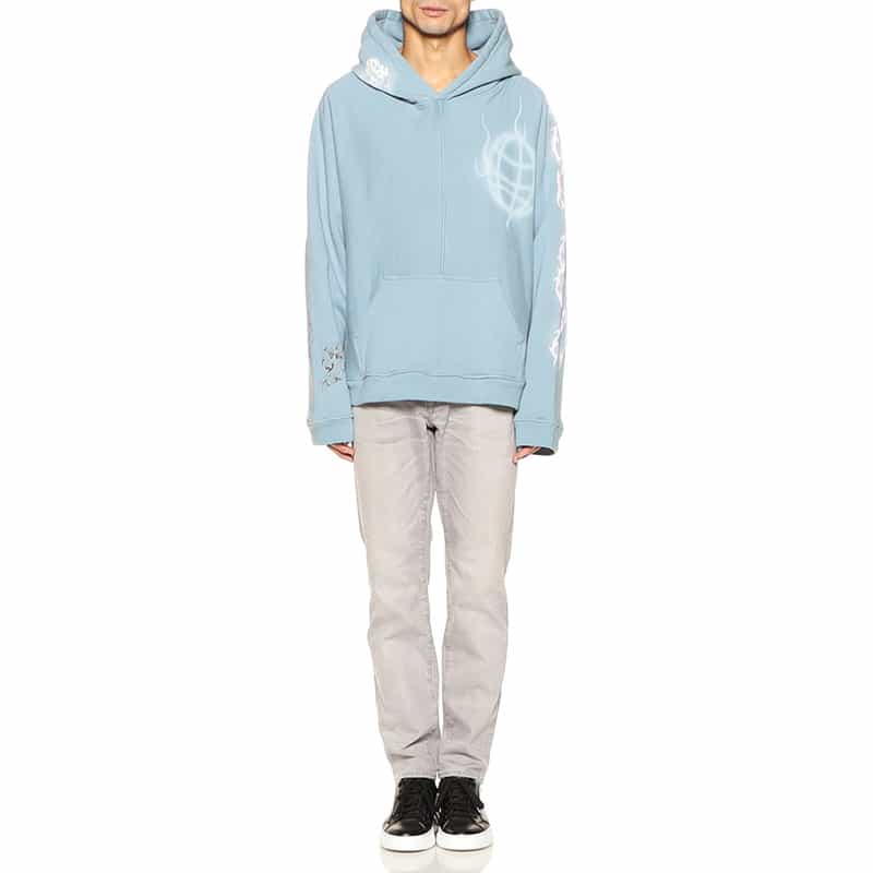 BABY BRUSH バーニーズ　ニューヨーク限定グラフィックスエットフーディ BLUE