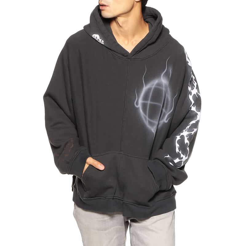 BABY BRUSH バーニーズ　ニューヨーク限定グラフィックスエットフーディ DARK GRAY