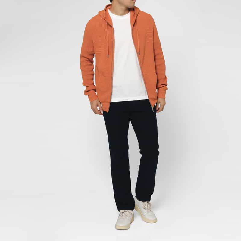 BARNEYS NEW YORK モールスキン生地ストレートパンツ NAVY