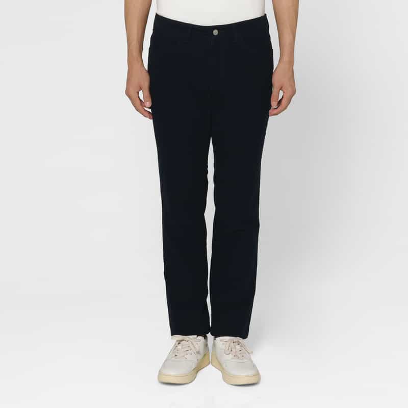 BARNEYS NEW YORK モールスキン生地ストレートパンツ NAVY