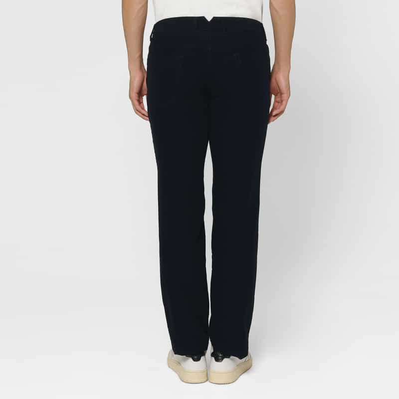 BARNEYS NEW YORK モールスキン生地ストレートパンツ NAVY