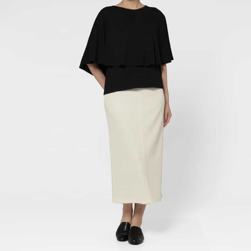 BARNEYS NEW YORK ウォッシャブル ロングタイトスカート OFF WHITE
