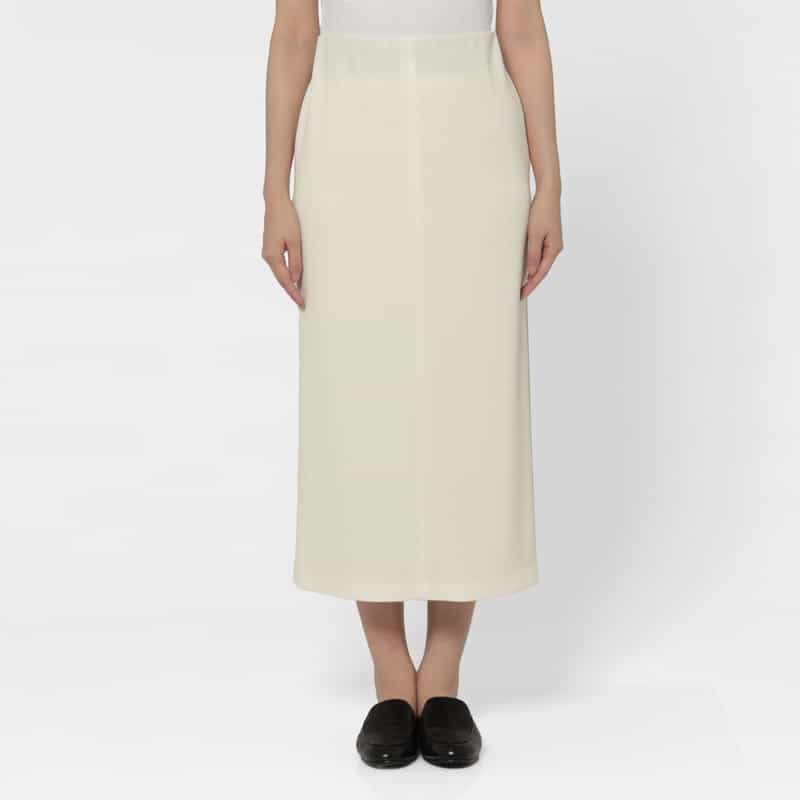 BARNEYS NEW YORK ウォッシャブル ロングタイトスカート OFF WHITE
