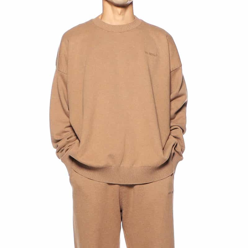 OFF-WHITE クルーネックニットプルオーバー CAMEL