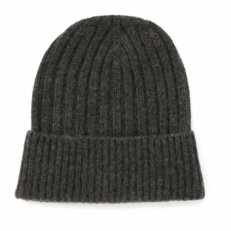 BARNEYS NEW YORK カシミヤ100％リブニットキャップ GRAY