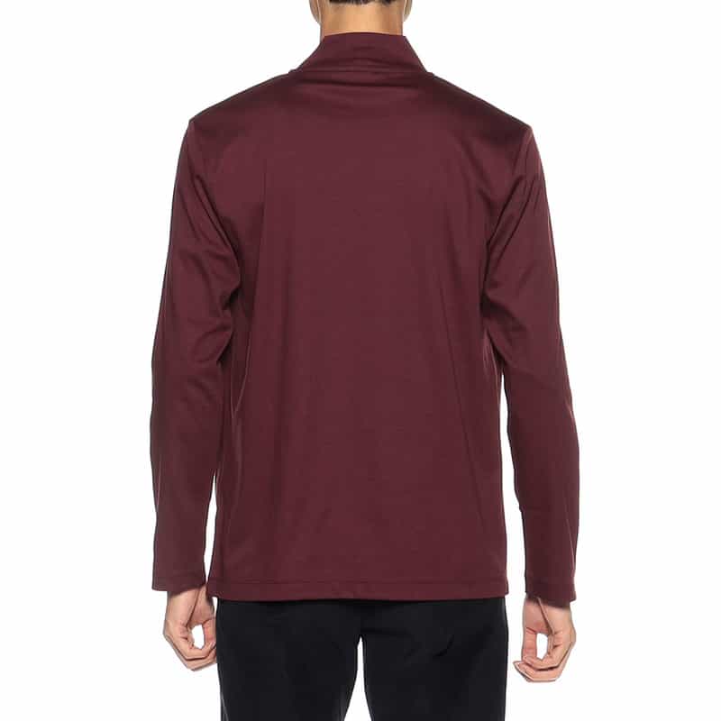 BARNEYS NEW YORK モックネックロングスリーブカットソー WINE