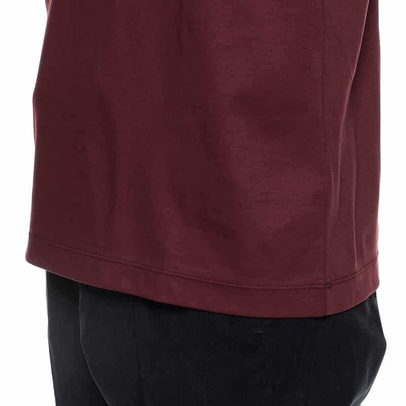 BARNEYS NEW YORK モックネックロングスリーブカットソー WINE