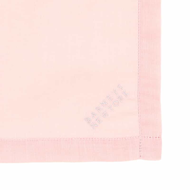 BARNEYS NEW YORK ロゴ刺繍ハンカチ PINK