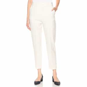 ウォッシャブルバックウエストゴムスリムクロップドパンツ