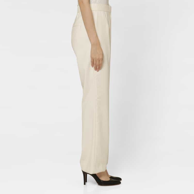 BARNEYS NEW YORK ダブルクロス素材 ストレートパンツ OFF WHITE
