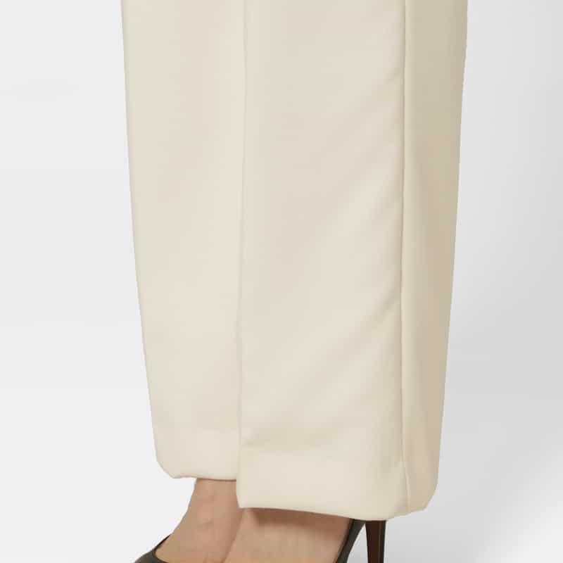 BARNEYS NEW YORK ダブルクロス素材 ストレートパンツ OFF WHITE
