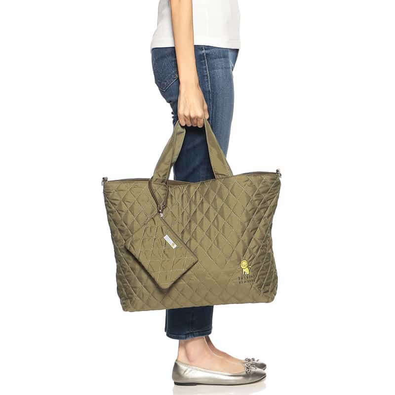 BARNEYS NEW YORK ライオンキルティングマザートートバッグ KHAKI