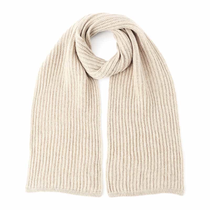 BARNEYS NEW YORK カシミヤリブニットスカーフ BEIGE