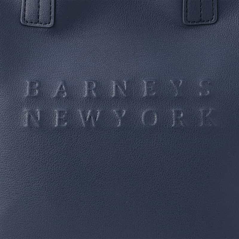 BARNEYS NEW YORK ロゴトートバッグ (S) NAVY