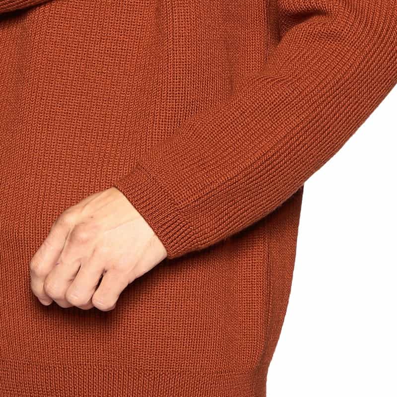 BARNEYS NEW YORK 畦編みクルーネックニットプルオーバー ORANGE
