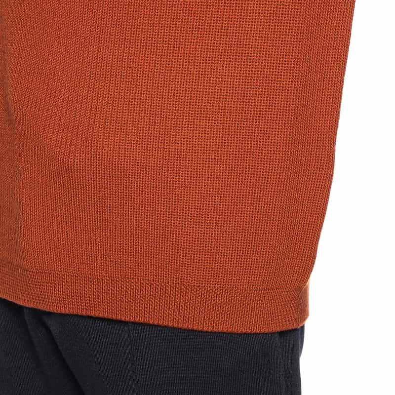 BARNEYS NEW YORK 畦編みクルーネックニットプルオーバー ORANGE