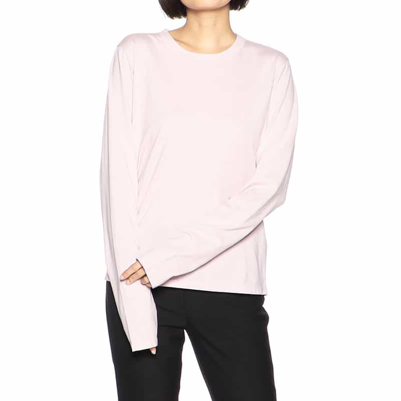 BARNEYS NEW YORK ウォッシャブルコットンロングスリーブカットソー LIGHT PINK