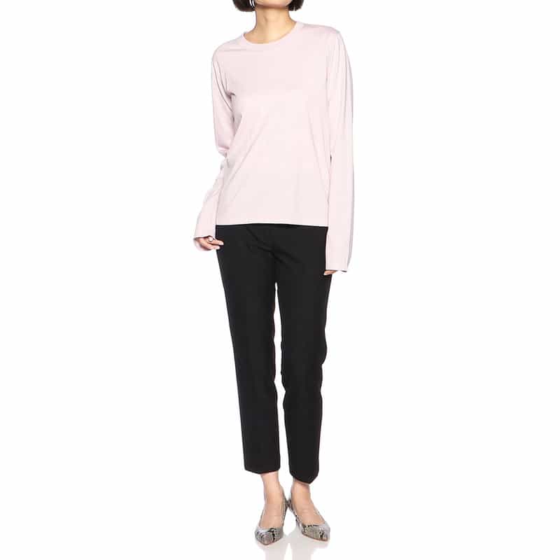 BARNEYS NEW YORK ウォッシャブルコットンロングスリーブカットソー LIGHT PINK