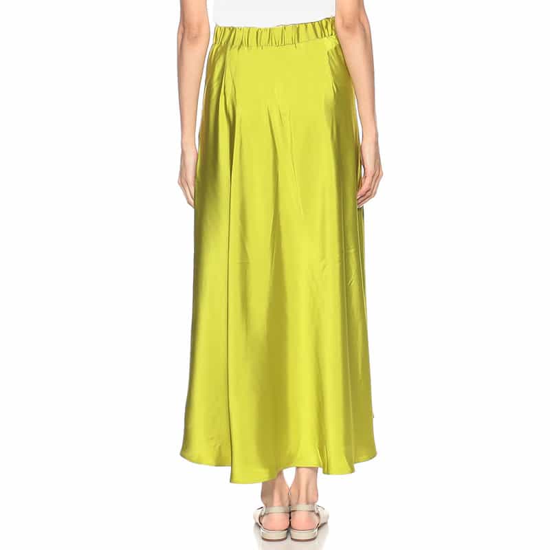 BARNEYS NEW YORK ウォッシャブルシャイニーロングスカート LIGHT GREEN