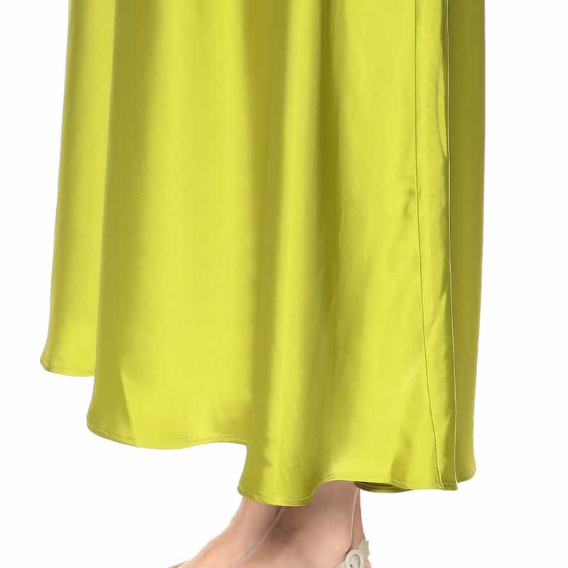 BARNEYS NEW YORK ウォッシャブルシャイニーロングスカート LIGHT GREEN