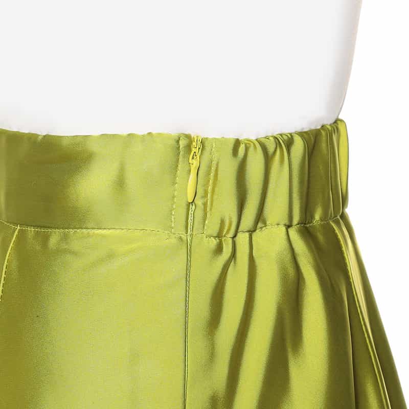 BARNEYS NEW YORK ウォッシャブルシャイニーロングスカート LIGHT GREEN