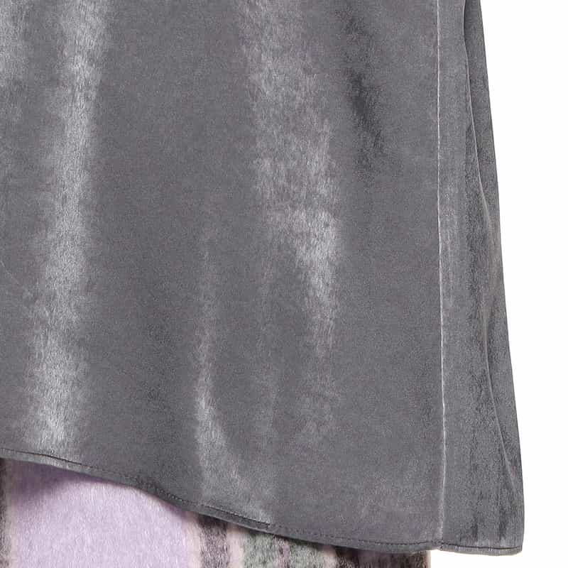 BARNEYS NEW YORK ウォッシャブルフリルスリーブブラウス GRAY