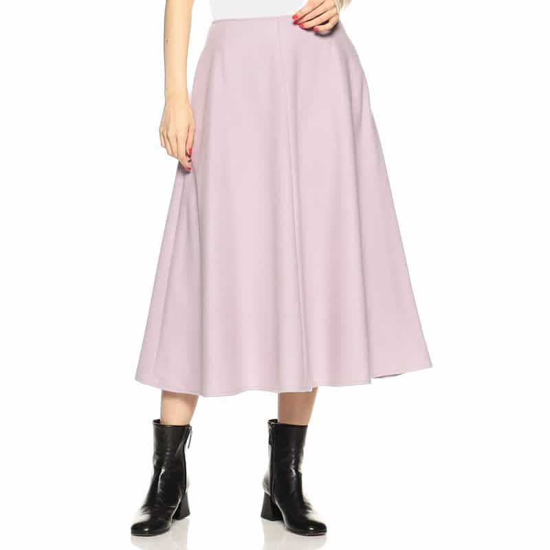 BARNEYS NEW YORK メルトンジャージーフレアスカート LIGHT PURPLE