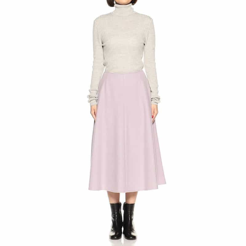 BARNEYS NEW YORK メルトンジャージーフレアスカート LIGHT PURPLE