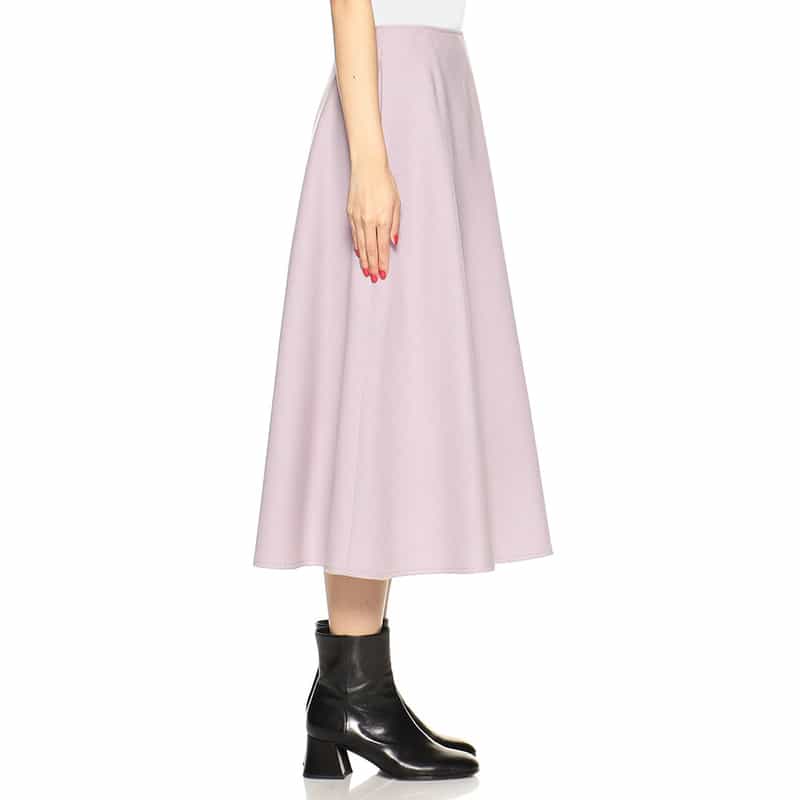 BARNEYS NEW YORK メルトンジャージーフレアスカート LIGHT PURPLE