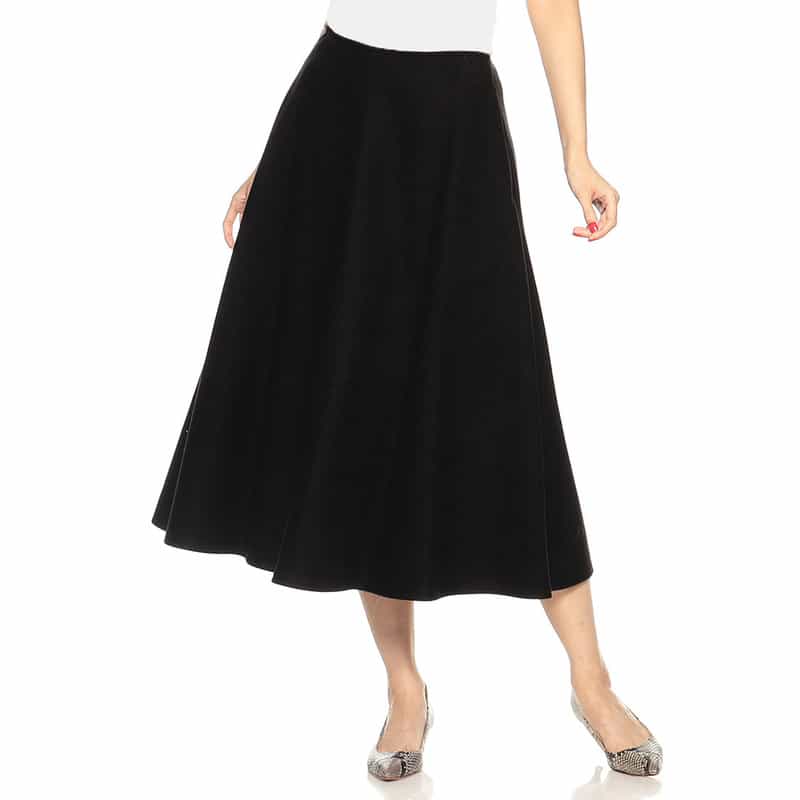 BARNEYS NEW YORK メルトンジャージーフレアスカート BLACK