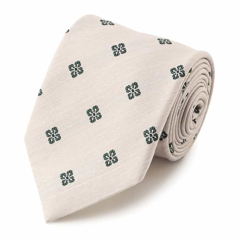 STEFANO BIGI 小花柄タイ WHITE