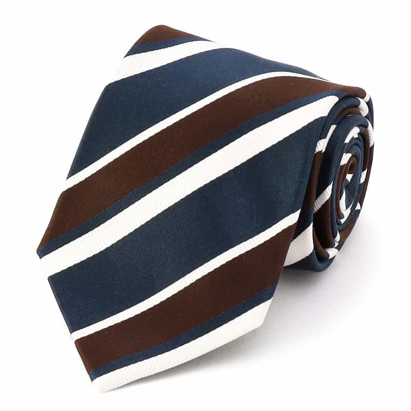 STEFANO BIGI サテンストライプ柄タイ NAVY